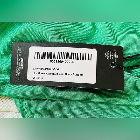 NWT Pretty Little Thing green / gold high waisted, full coverage bikini; 3X - Picture 4 of 9